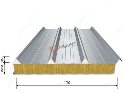 Global 500 Over Lap Type Rock Wool Corrugated Roof Sandwich Panel Manufacturer